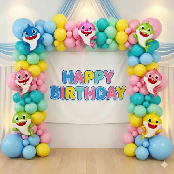 Thematic Birthday Baby Shark Setup
