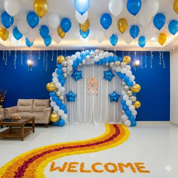 Baby Homecoming Flower Setup