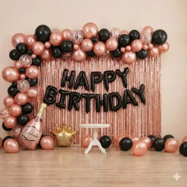 Rosegold Birthday Decoration