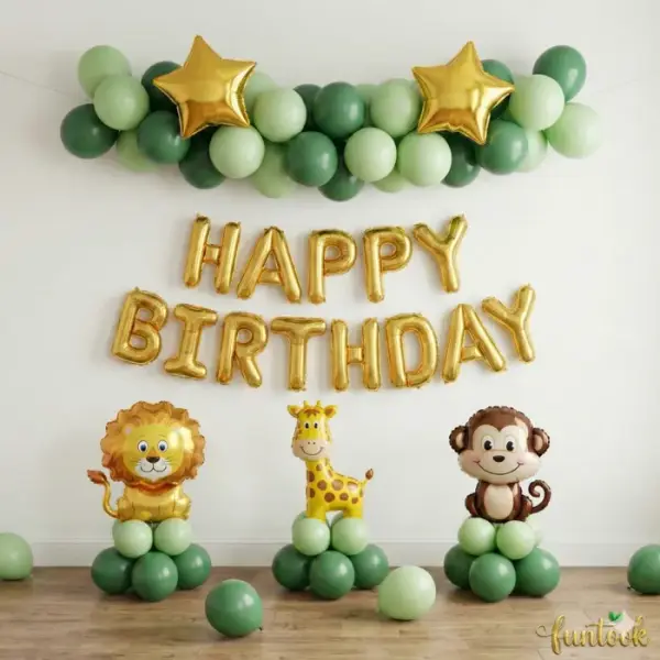  Animal Theme Birthday setup