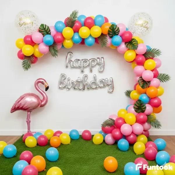 Flamingo Theme Kids Birthday Decoration