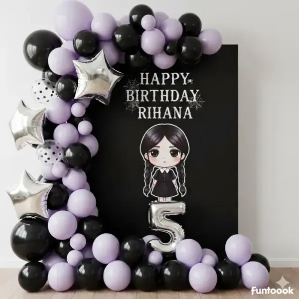 Wednesday Theme Birthday Decoration