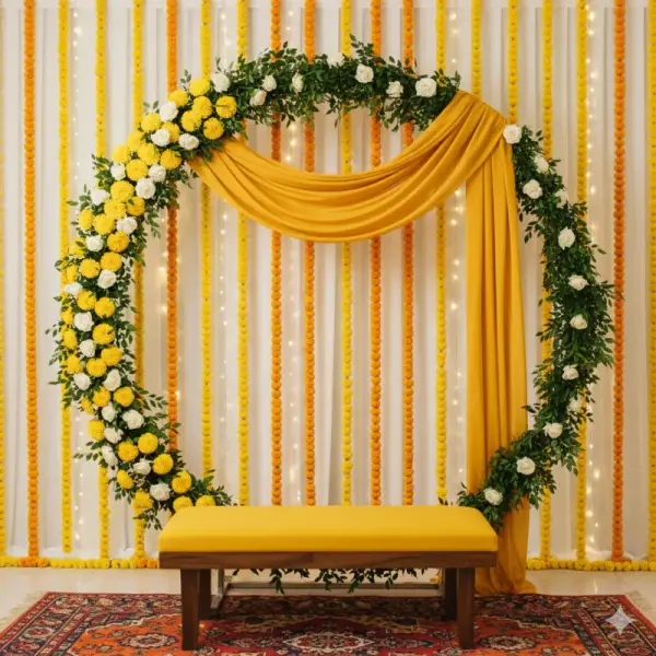 Haldi Mehndi Ring Decoration At Home