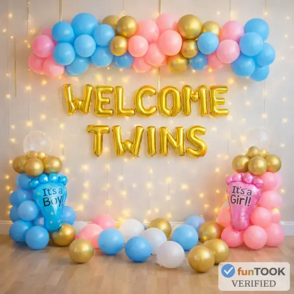 Twins born baby decoration