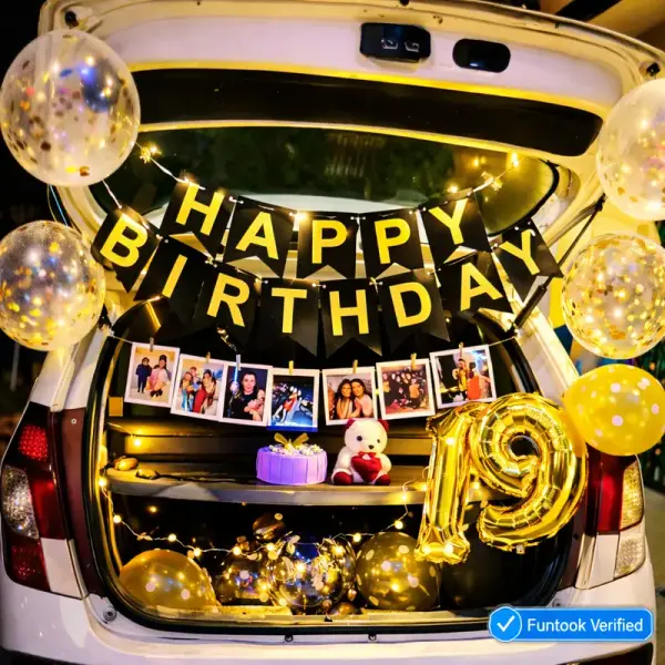 Balloon Decoration in Car