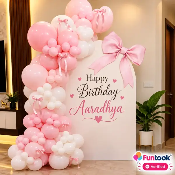 Pink Bow Birthday Decor 