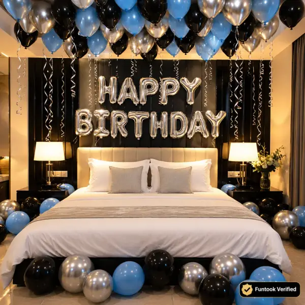 Silver Blue Birthday Decor 
