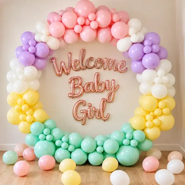 Welcome Baby Pastel Rainbow