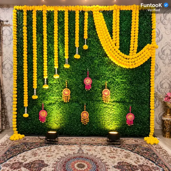 Marigold Haldi Backdrop Decor