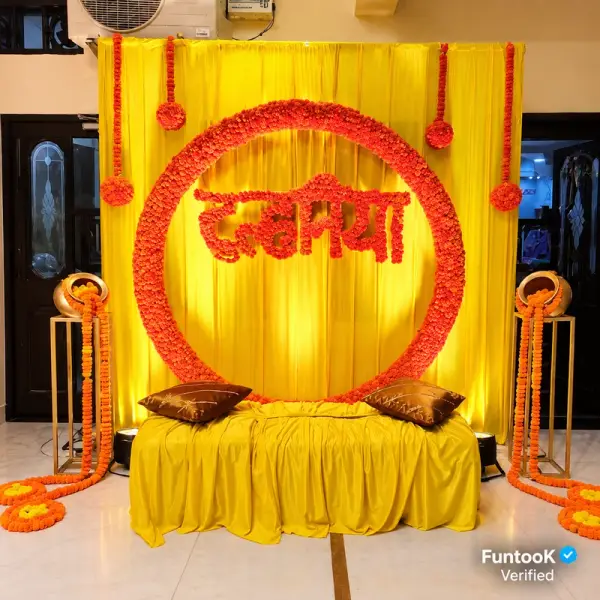 Floral Haldi Ceremony Backdrop