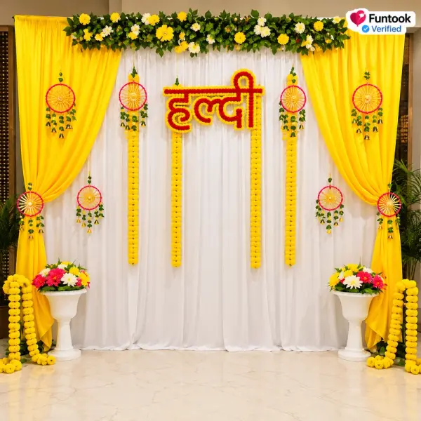Sunshine Haldi Backdrop Decoration