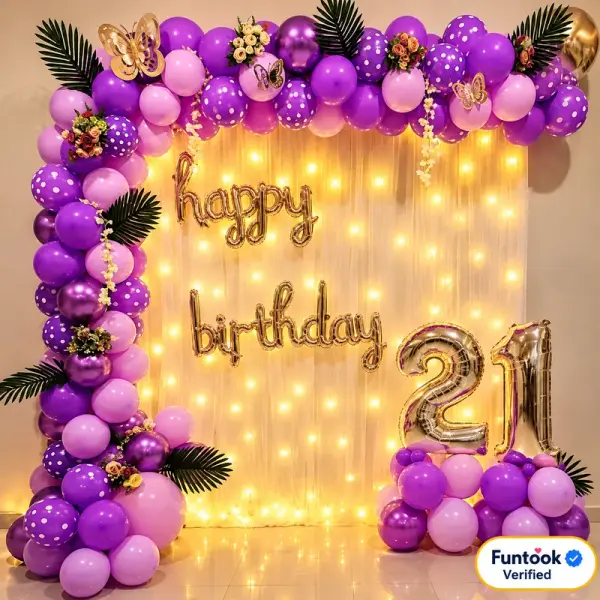 Purple Theme Birthday Decoration