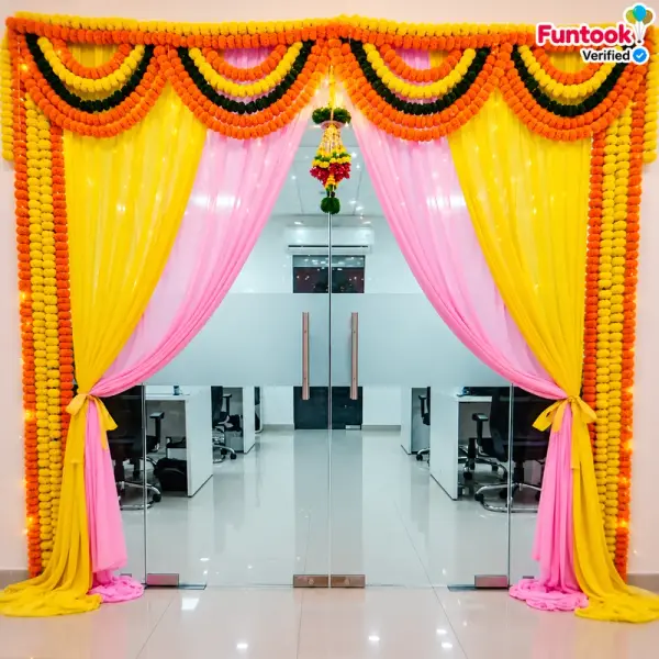 Diwali Office Entrance Gate Setup