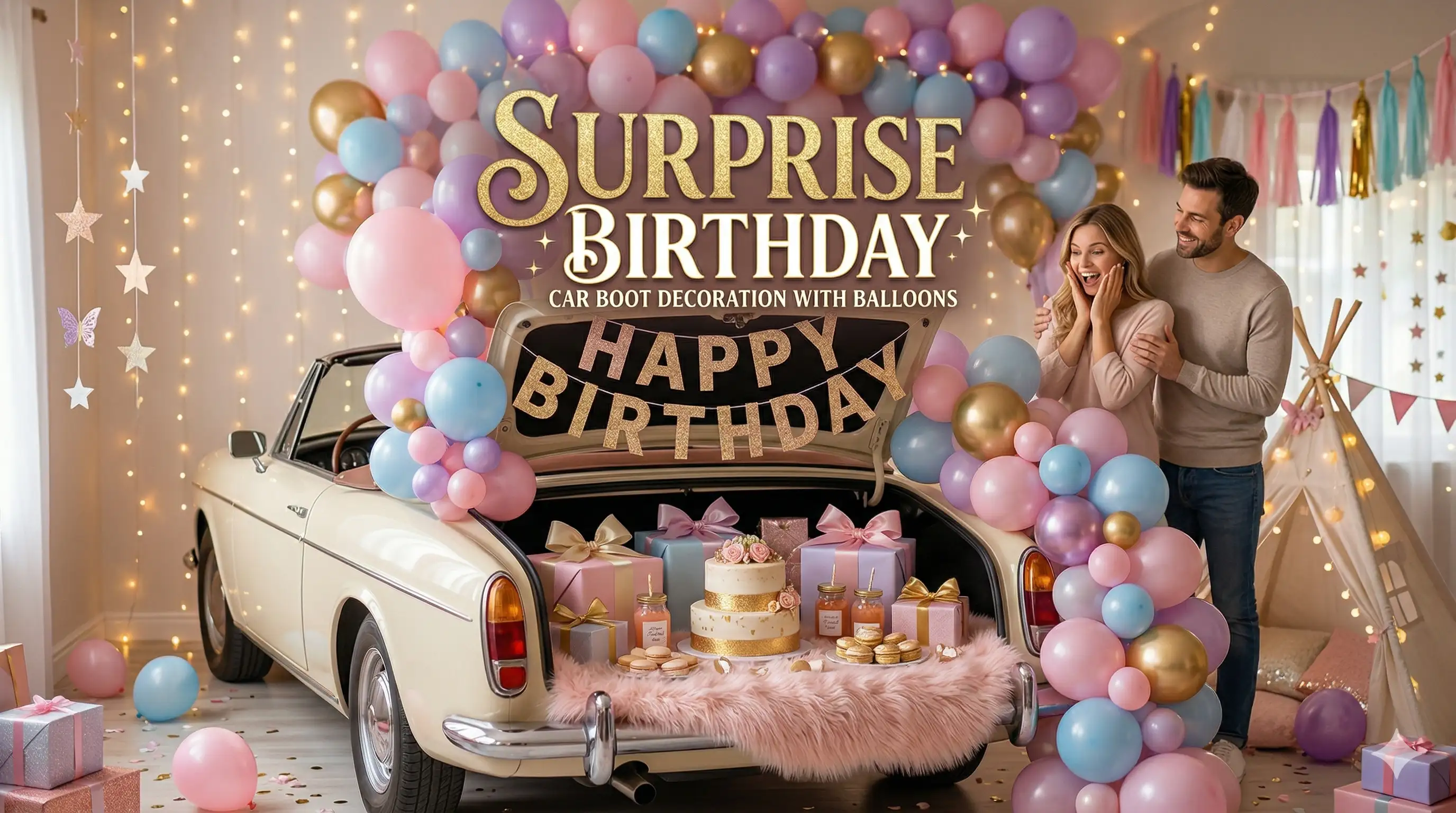 Surprise Birthday Car Boot Decoration with Balloons—Make Every Moment Special
