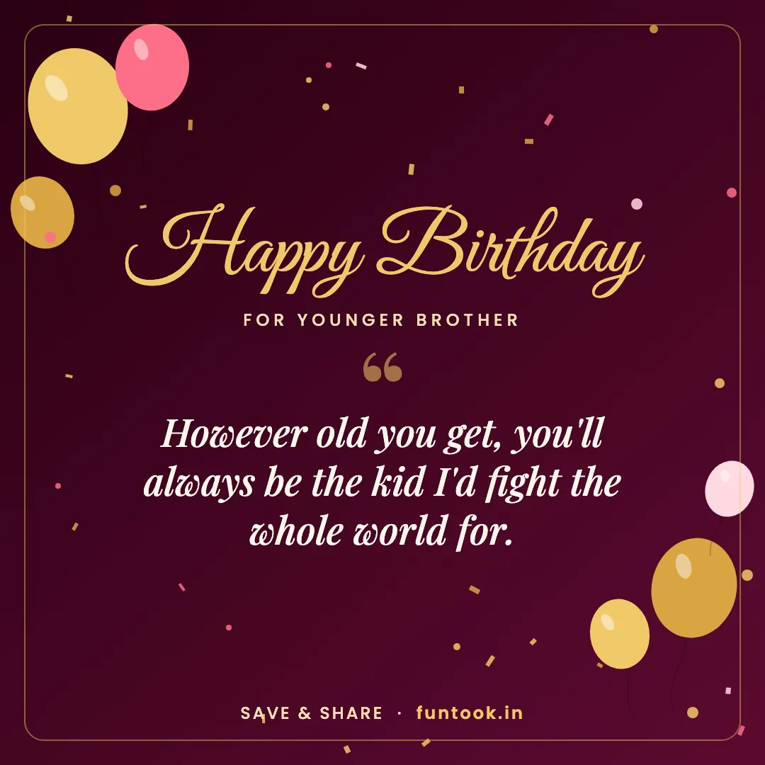 Birthday wish card for younger brother