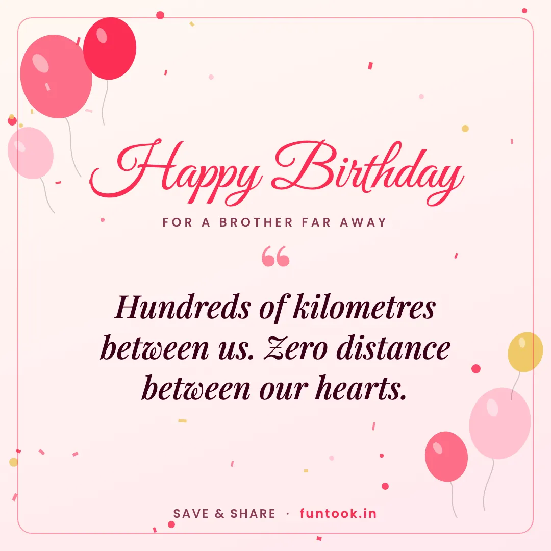 Birthday wish card for a brother who lives far away