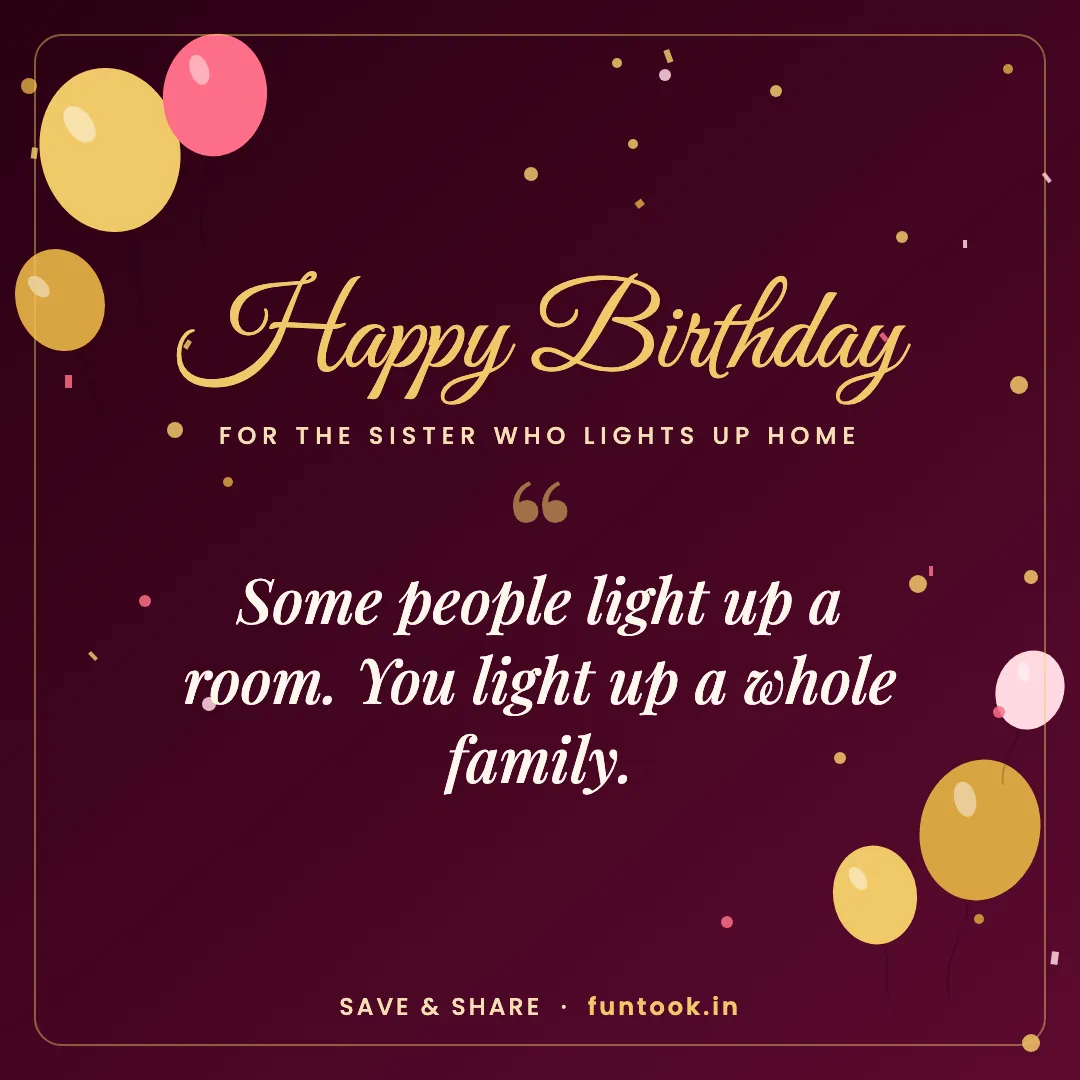 Birthday wish card: You light up a whole family