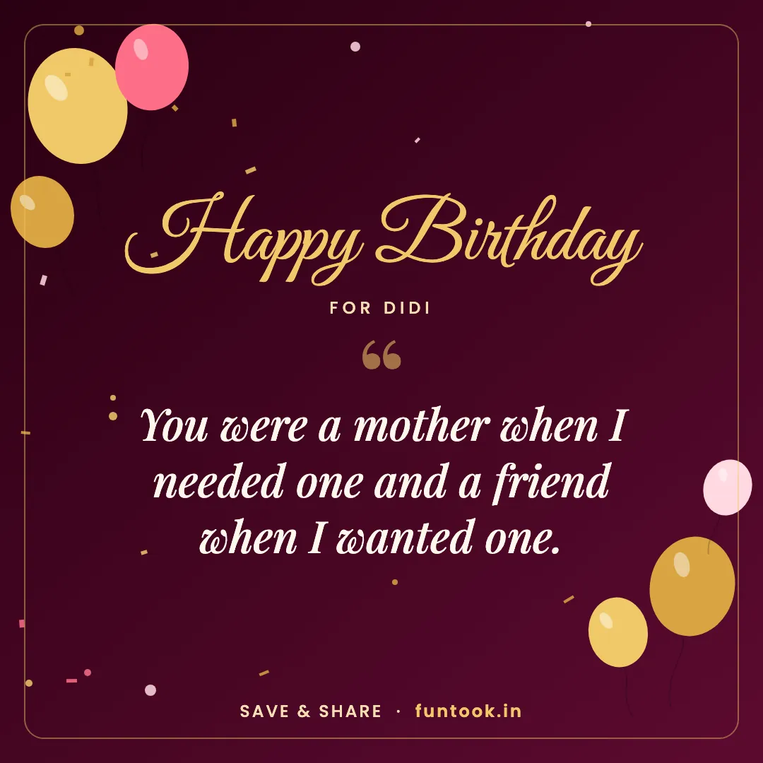 Birthday wish card for elder sister (didi)