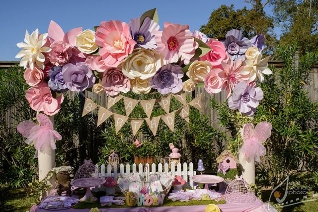 Birthday decoration for the butterfly garden