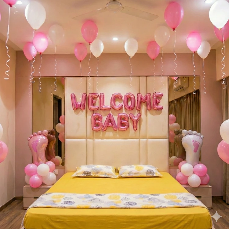 Baby Welcome Girl Decor Setup 2