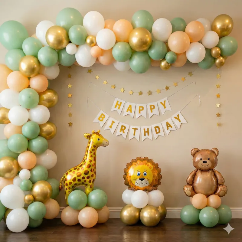Simple Jungle Safari Birthday Setup