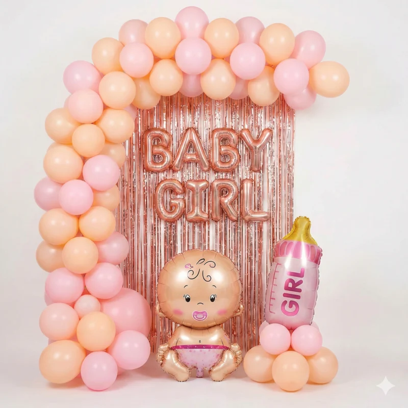 Simple Baby Girl Welcome Decor