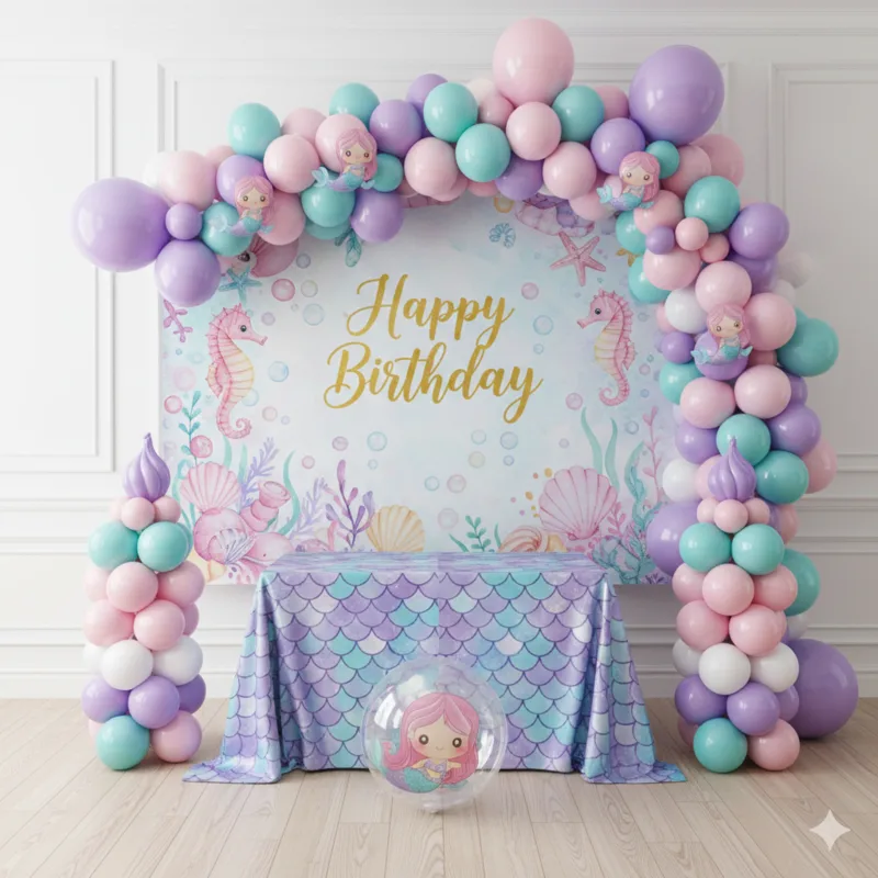 Classy Mermaid Theme Birthday Decoration