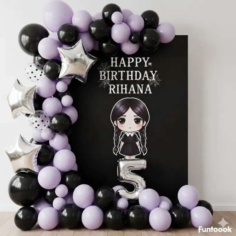 Wednesday Theme Birthday Decoration