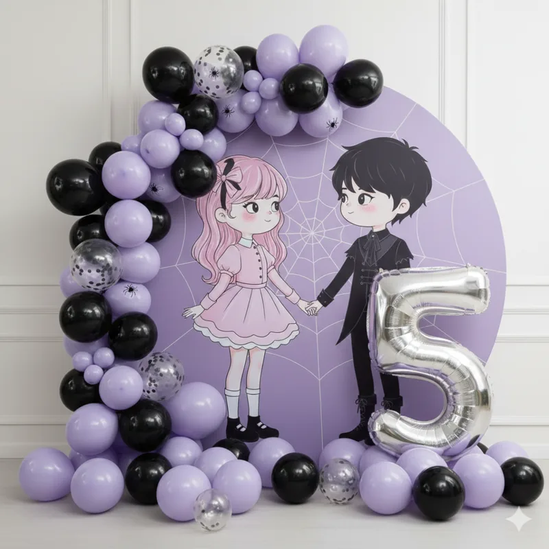 Wednesday Theme Birthday Decor 2