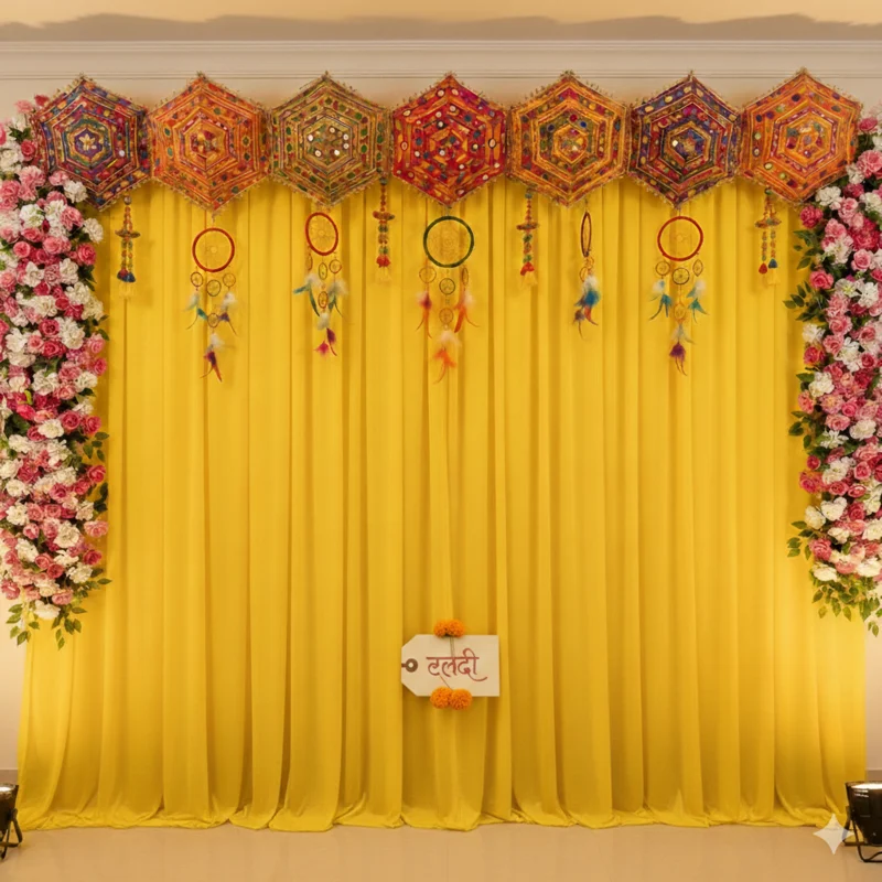 Haldi Mehndi Decoration At Home