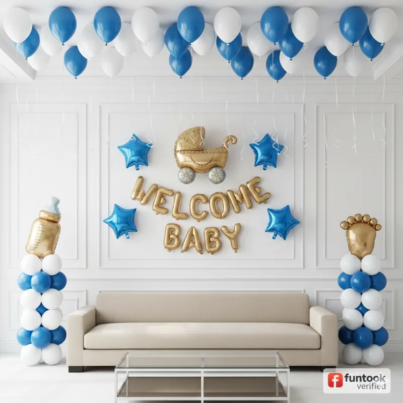 Simple Baby Boy Welcome Decoration 2