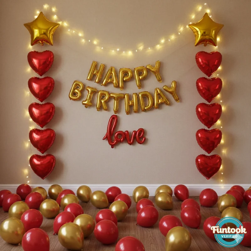 Red Balloon Surprise Decor