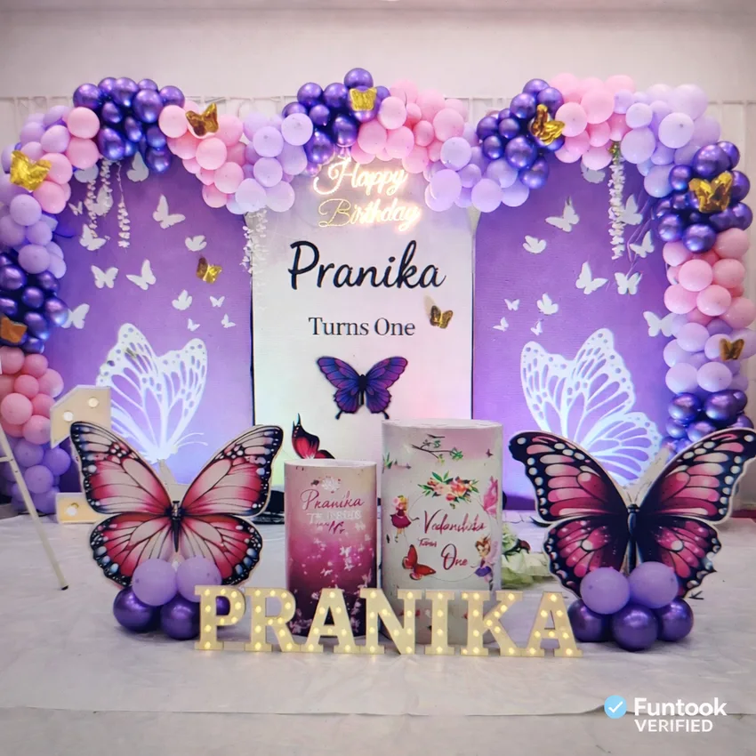 Purple Butterfly Birthday Decor 