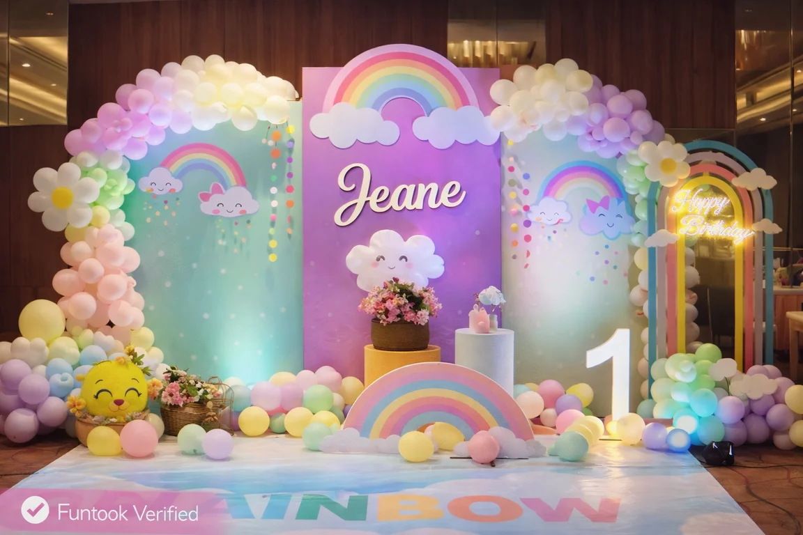 Rainbow Theme Birthday Decoration  1