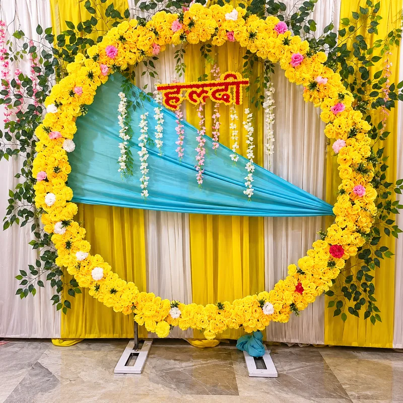 Floral Haldi Ring Decor  1